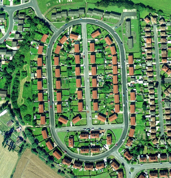 Figure 2: Central Drive, south Royston. Cheaply constructed houses built within the same housing layout as earlier brick built homes.