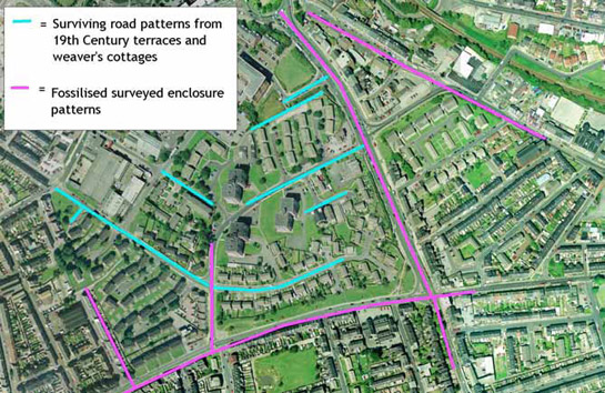 Figure 7: ‘Sheffield Road Flats’ Character Area showing preserved evidence of earlier landscapes