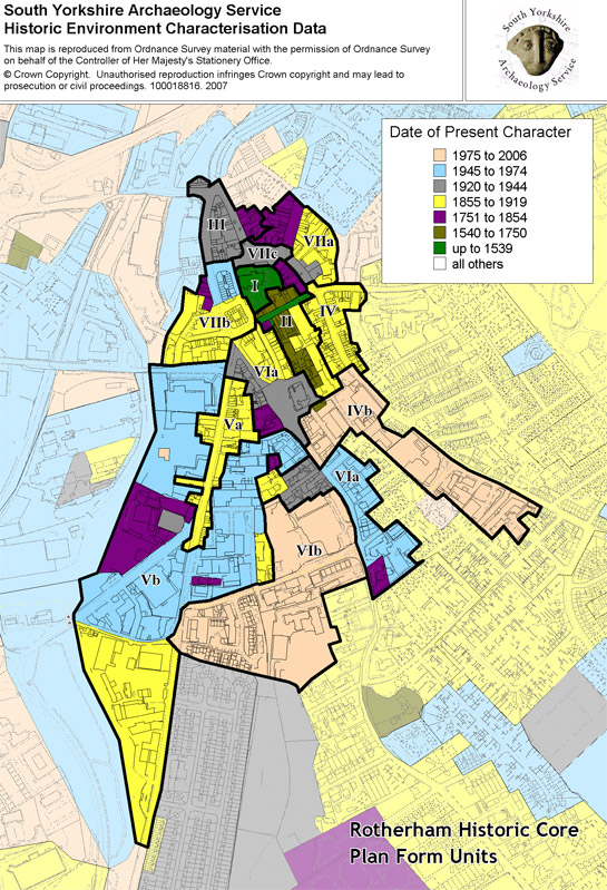 Figure 1: Plan form units within the historic core of Rotherham