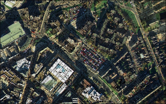 Figure 2: The area now occupied by Rotherham Markets, the Arts Centre and the Civic Building was cleared of grid iron terraced housing in the late 1960s