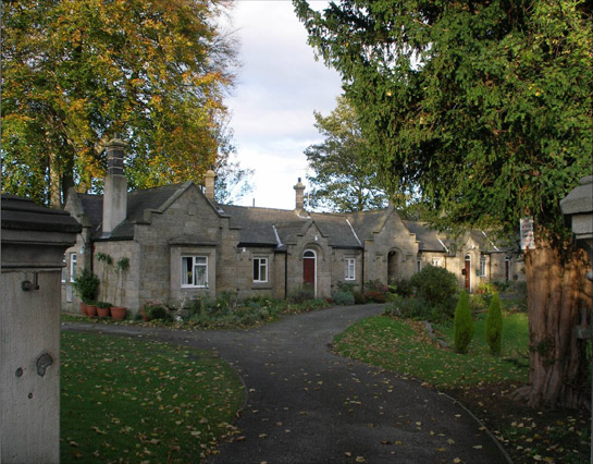 Text Box: Figure 3: These Almshouses form part of an early-mid 19th century institutional landscape at Worrall Road, Wadsley. Photo © SYAS 2005